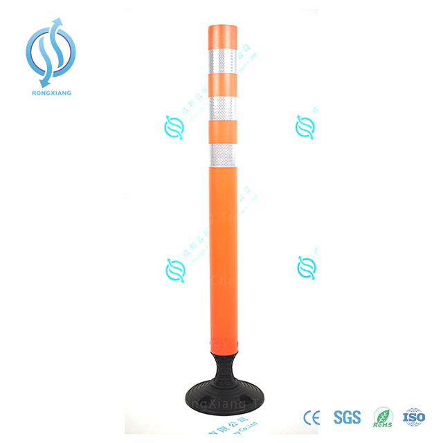 Cuatomized Size Orange TPU Flexible Delineator Post with Black Base 